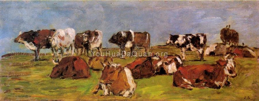 Cows in a Field - 尤金·布丹
